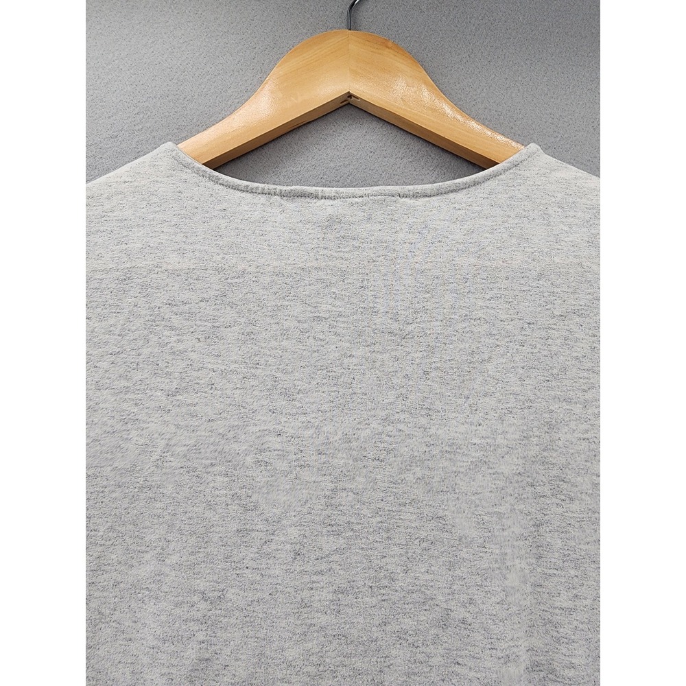 Gnw Gray Twist Front Knot T-Shirt XL Short Sleeve Heathered Soft Stretch Top - Picture 7 of 11
